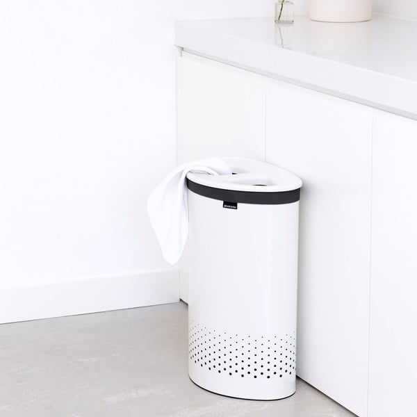Kosz na pranie Selector 55 l, biały-image-3