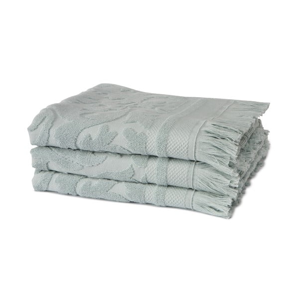Zestaw 3 zielonych ręczników z organicznej bawełny Seahorse, 60x110 cm