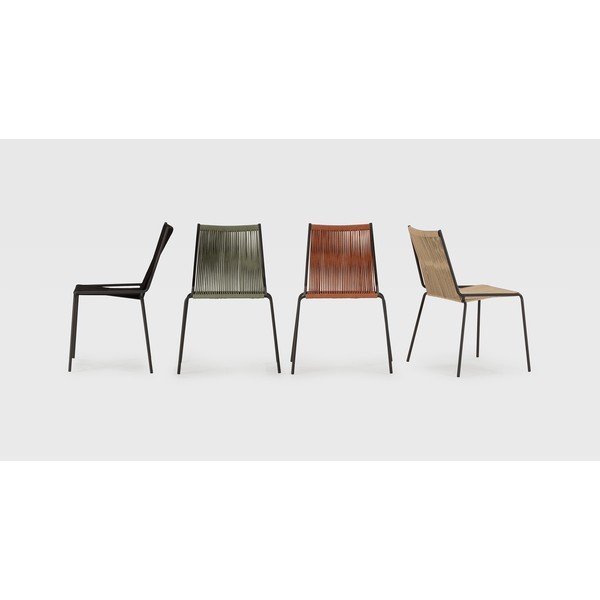 Metalowe krzesła zestaw sztaplowane 2 szt. w kolorze terakoty Emily – Marckeric-image-1