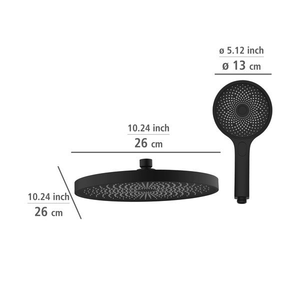 Czarny zestaw prysznicowy ze stali nierdzewnej 120 cm Soft Water – Wenko-image-3