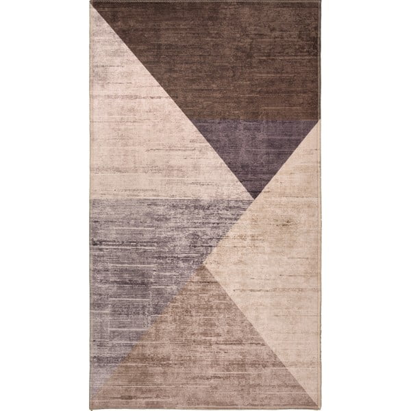 Brązowo-beżowy dywan odpowiedni do prania 80x50 cm – Vitaus