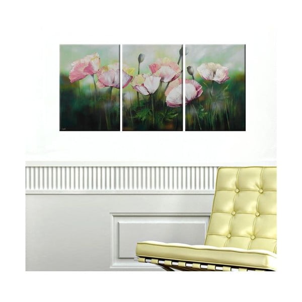 Trzyczęściowy obraz Spring Flowers, 45x90 cm