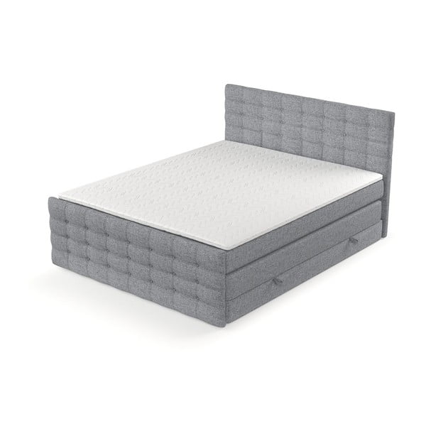 Szare łóżko boxspring ze schowkiem 160x200 cm Blend – Maison de Rêve-image-3