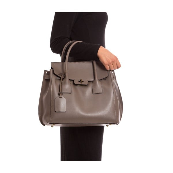 Szaro-brązowa skórzana torebka Isabella Rhea no. 479-image-3