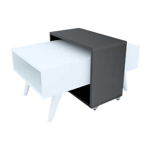 Czarno-biały stolik kawowy 50x80 cm Bright Star - Gauge Concept