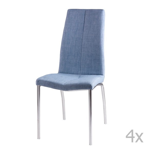 Zestaw 4 jasnoniebieskich krzeseł sømcasa Carla