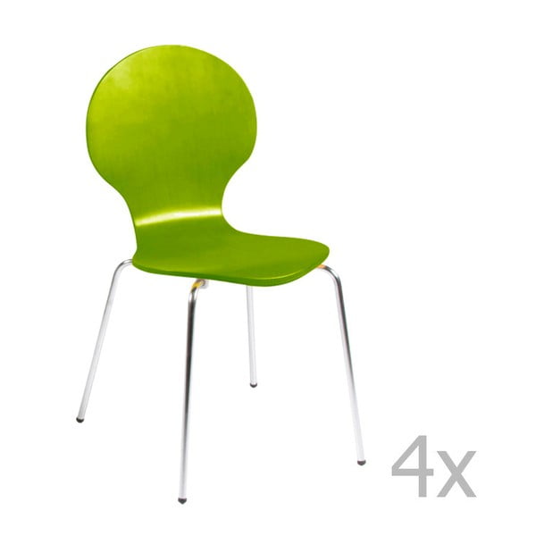 Zestaw 4 zielonych krzeseł Actona Marcus Dining Chair