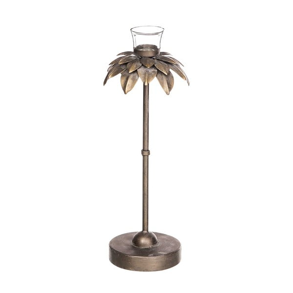 Metalowy świecznik Tropicho Palm, wys. 46 cm