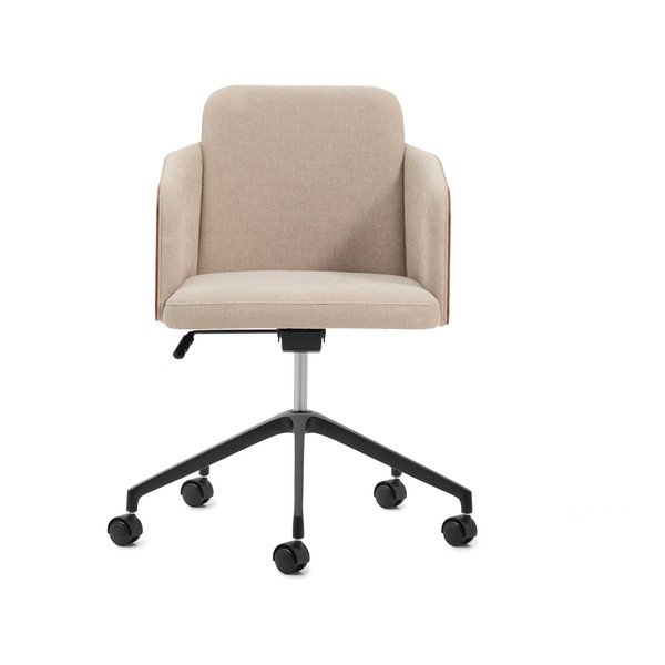 Brązowe tapicerowane krzesło biurowe Madai – Kave Home-image-2