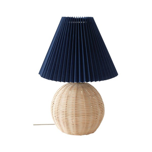 Niebieska/w naturalnym kolorze rattanowa lampa stołowa (wysokość 36 cm) Sisal – Jotex