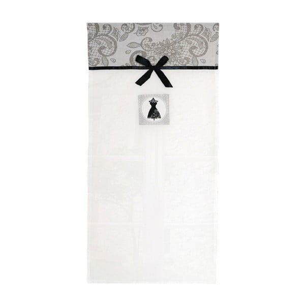 Czarno-biała zasłona Antic Line Black Dress, 60x90 cm