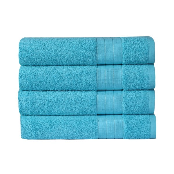 Turkusowe bawełniane ręczniki zestaw 4 szt. 50x100 cm – Good Morning