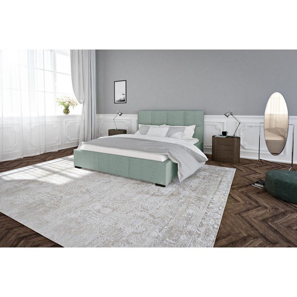 Jasnoniebieskie łóżko dwuosobowe ze stelażem i schowkiem Guy Laroche Home Fascination, 180x200 cm-image-4
