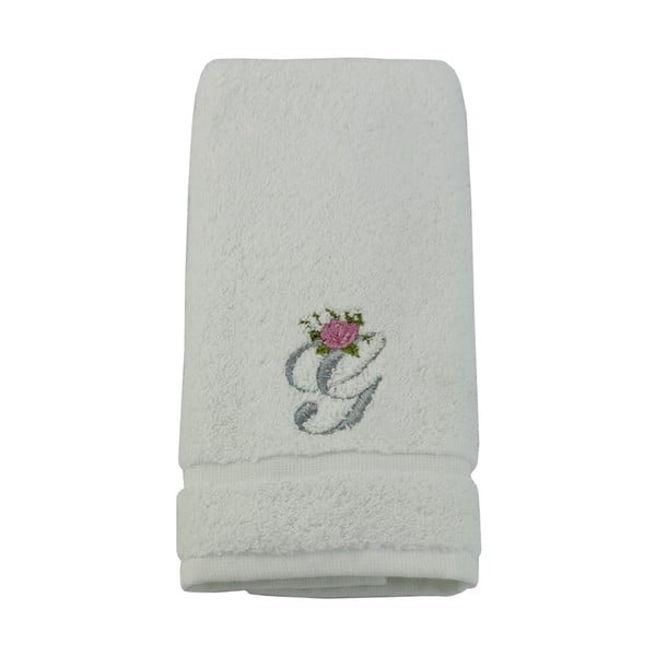 Ręcznik z inicjałem i różyczką G, 30x50 cm