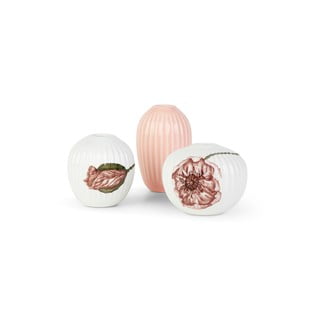 Zestaw 3 miniaturowych porcelanowych wazonów Kähler Design Hammershøi Poppy