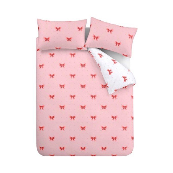 Różowa pościel jednoosobowa 135x200 cm Dotty Bows – Sassy B