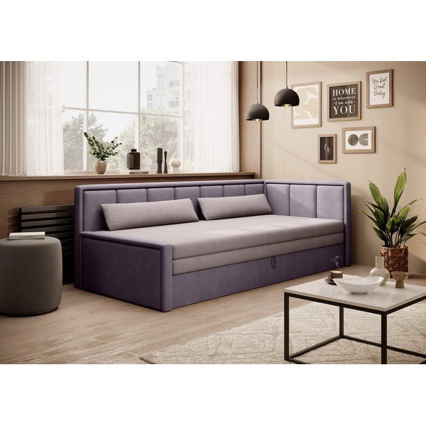 Różowa rozkładana/ze schowkiem sofa z tkaniny szenilowej 214 cm Fulgeo – ELTAP-image-1