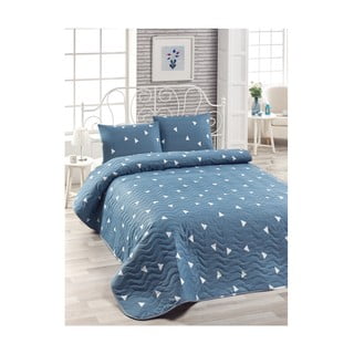 Zestaw niebieskiej narzuty na łóżko i poszewki Mismo Cula, 160x220 cm