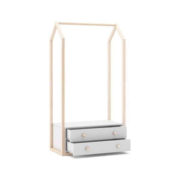 Biała otwarta szafa dziecięca 80x170 cm Esteban – Marckeric-image-3