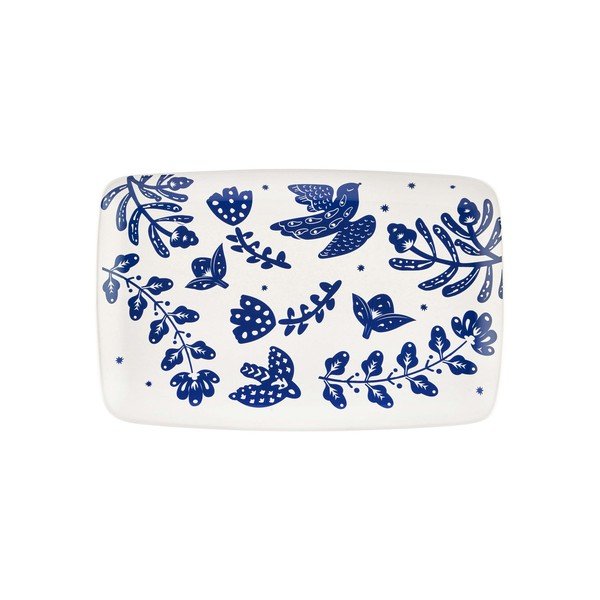 Biało-niebieski porcelanowy półmisek Mia Bloom, 34x25 cm-image-1