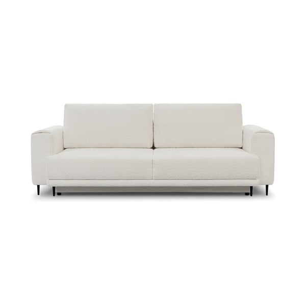 Kremowa rozkładana/ze schowkiem sofa z materiału bouclé 260 cm Dalia – ELTAP