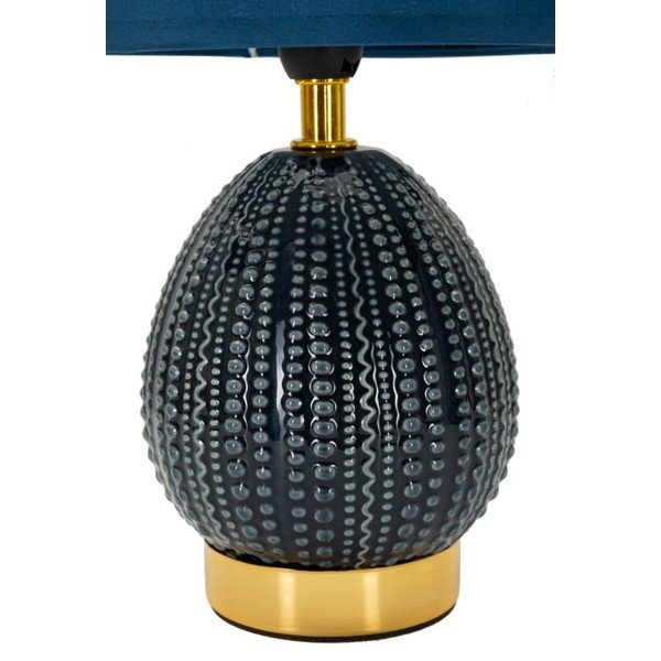 Niebieska lampa stołowa ceramiczna z tekstylnym kloszem (wysokość 30,5 cm) Flavi – Mauro Ferretti-image-2