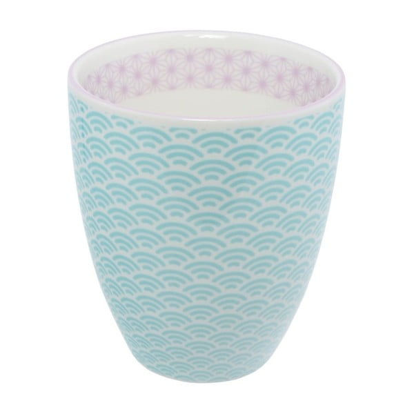 Jasnoniebieski kubek do herbaty z różowym zdobieniem Tokyo Design Studio Wave