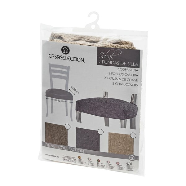Brązowy elastyczny pokrowiec na krzesło Ideal – Casa Selección-image-2