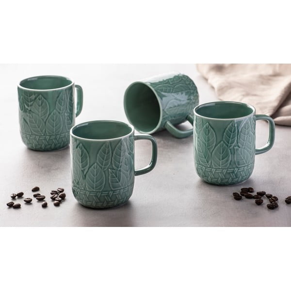 Turkusowe porcelanowe kubki zestaw 4 szt. 400 ml Heath Jade – Ladelle-image-1