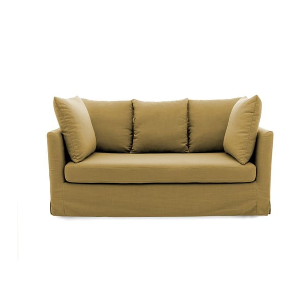 Musztardowa sofa trzyosobowa Vivonita Coraly 