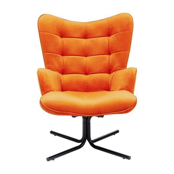 Pomarańczowy aksamitny fotel Oscar – Kare Design