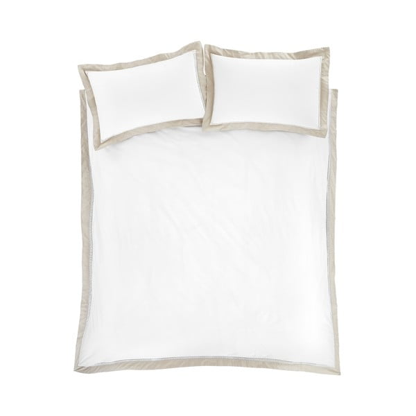 Biało-beżowa bawełniana pościel dwuosobowa 230x220 cm Oxford Lace – Bianca