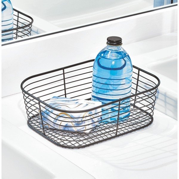 Czarny koszyk iDesign Vienna, 23,8x18,4 cm-image-1