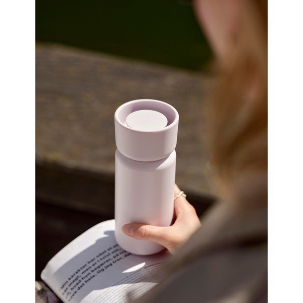 Jasnoróżowy kubek termiczny ze stali nierdzewnej 400 ml Singles – Zone-image-1