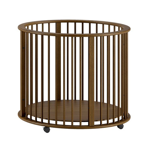 Brązowy kojec dla dzieci z litego drewna bukowego 90x90 cm Dino – Vipack