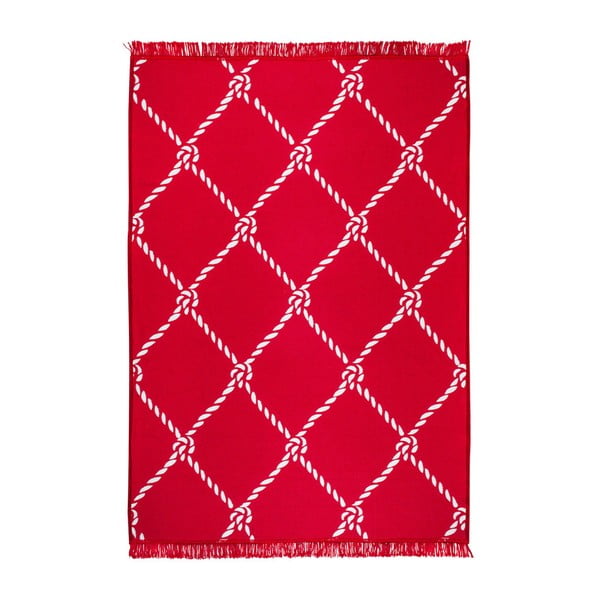 Czerwono-biały dywan dwustronny Cihan Bilisim Tekstil Rope, 140x215 cm