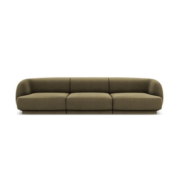 Zielona aksamitna sofa 259 cm Miley  – Micadoni Home