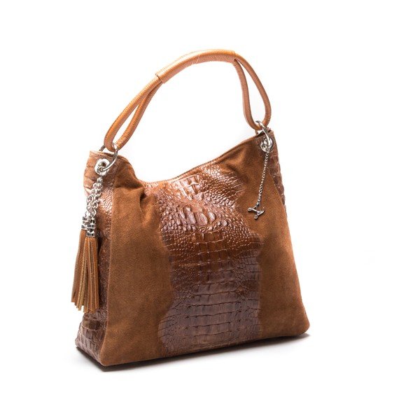 Torebka skórzana Snake Cognac-image-2