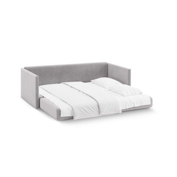 Jasnoszara aksamitna rozkładana sofa 209 cm Shannon – Cosmopolitan Design-image-3