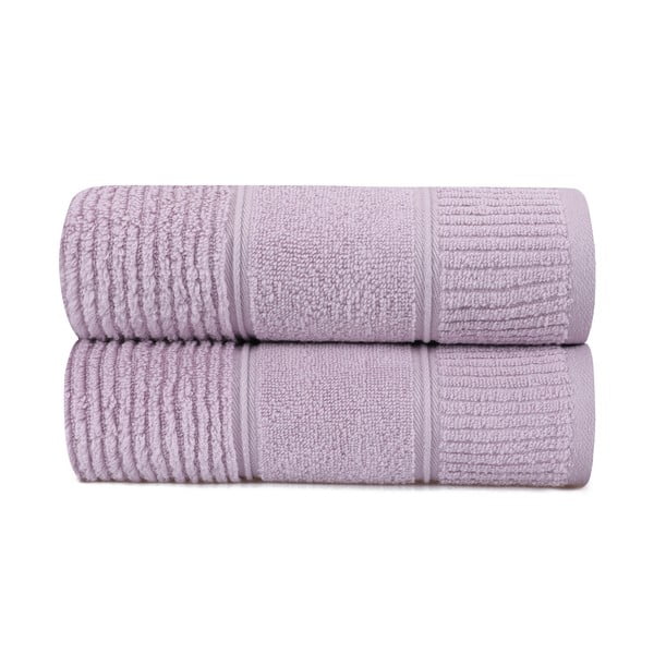 Zestaw 2 fioletowych bawełnianych ręczników Foutastic Daniela, 50x90 cm