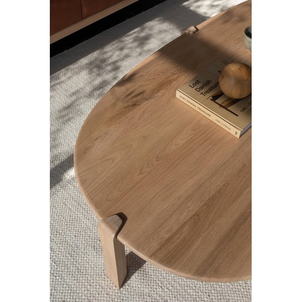 Stolik z litego drewna dębowego w naturalnym kolorze 100x180 cm Kulin – Gazzda-image-3