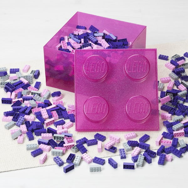 Różowy plastikowy pojemnik dziecięcy 25x25x18 cm – LEGO®-image-3