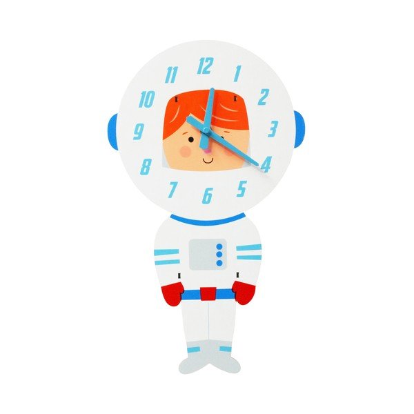 Drewniany zegar ścienny dla dzieci Rex London Astronaut