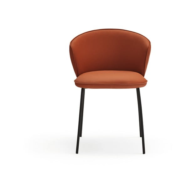 Pomarańczowe tapicerowane fotele jadalniane zestaw 2 szt. Add – Teulat-image-2