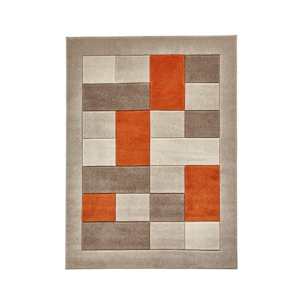 Szaro-pomarańczowy dywan Think Rugs Matrix, 60x120 cm-image-1