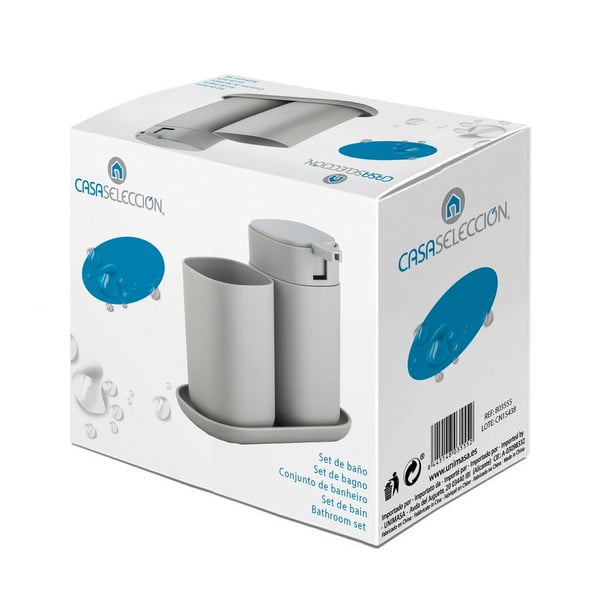 Szary zestaw akcesoriów łazienkowych – Casa Selección-image-3