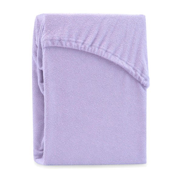 Jasnofioletowe prześcieradło elastyczne z dużym dodatkiem bawełny AmeliaHome Ruby, 200x100-120 cm-image-2