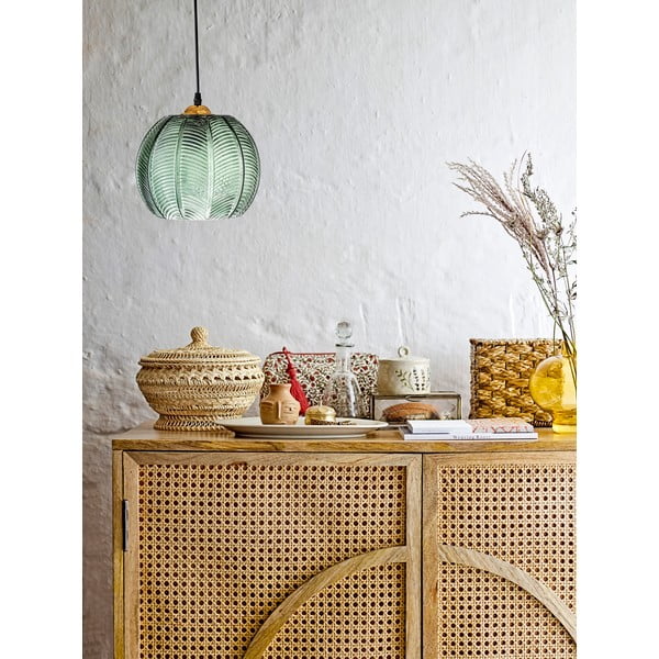 Zielona lampa wisząca ze szklanym kloszem ø 22 cm Adar – Bloomingville-image-1