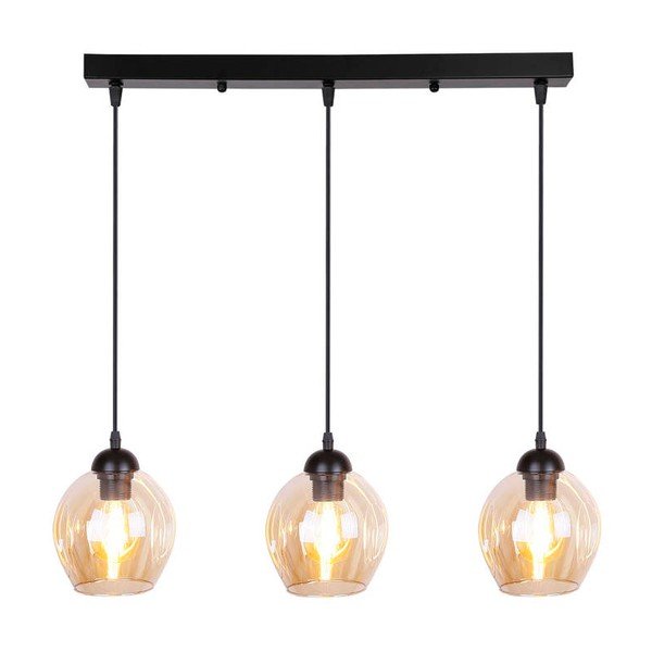 Czarna lampa wisząca ze szklanym kloszem 14x70 cm Aspa – Candellux Lighting-image-2