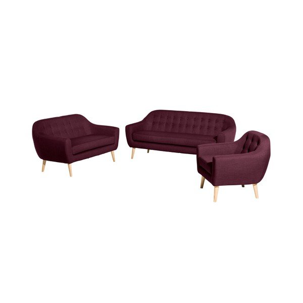 Bordowa sofa 2-osobowa Max Winzer Kelly-image-1